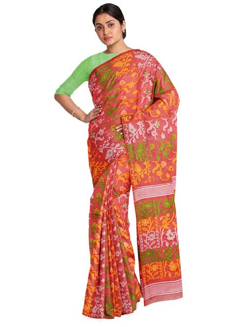 women's self design red colored saree - 17346907 - Standard Image - 0