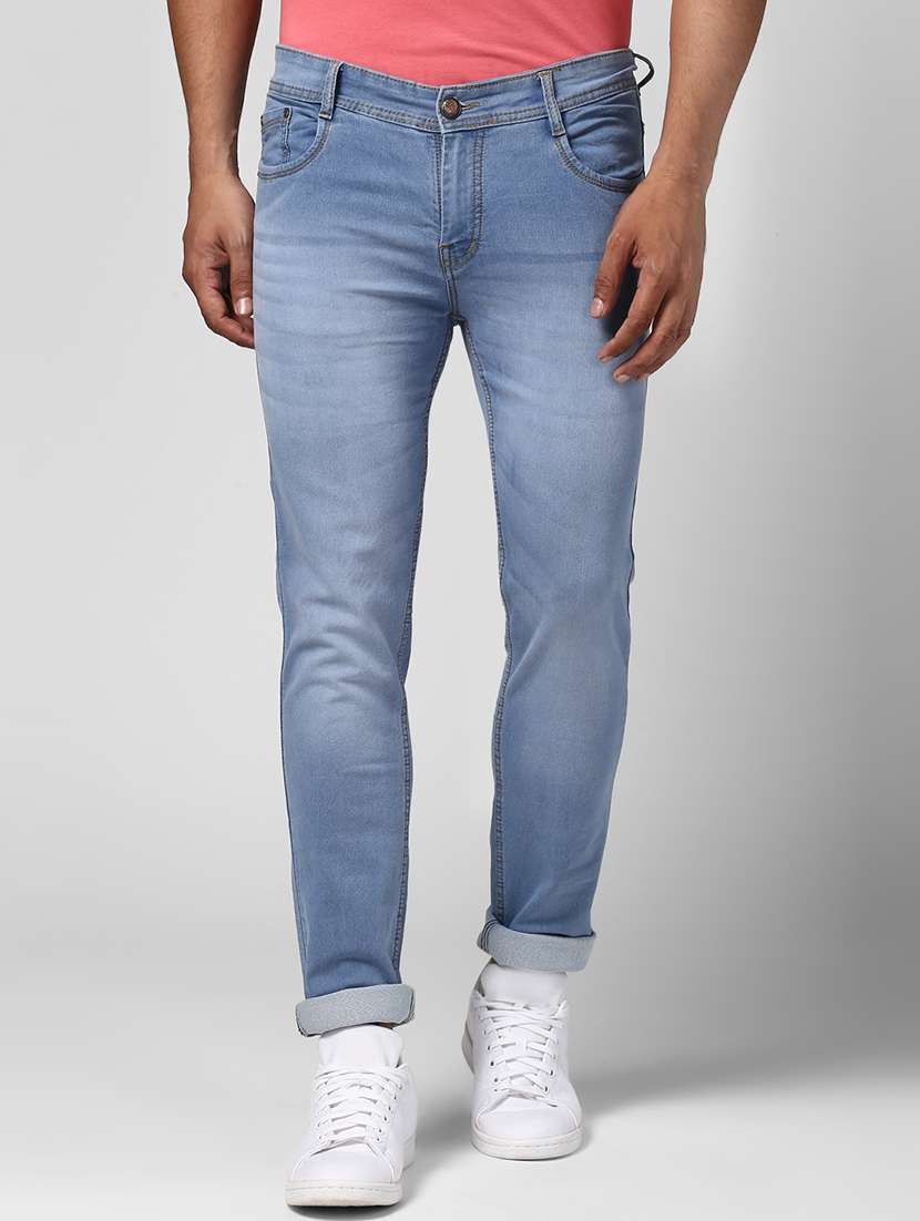mens slim fit plain jeans - 17347490 - Standard Image - 1