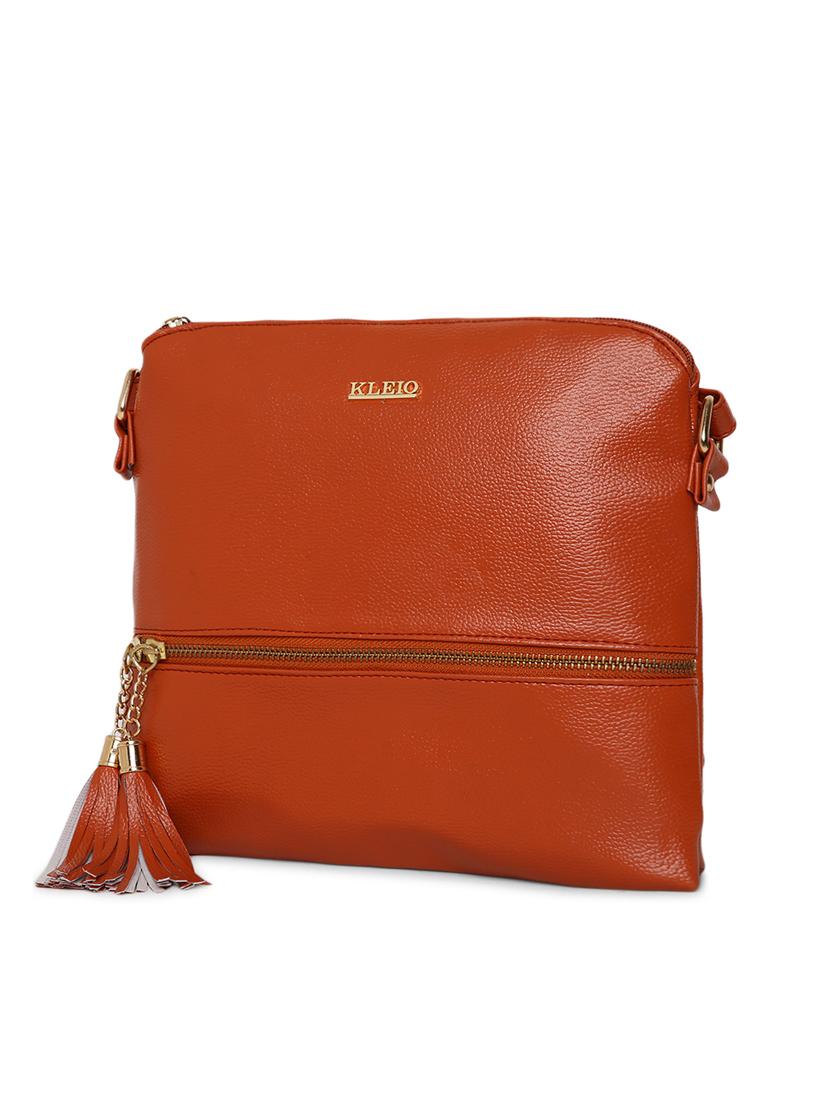 tan leatherette (pu) sling bag - 17348445 - Standard Image - 4