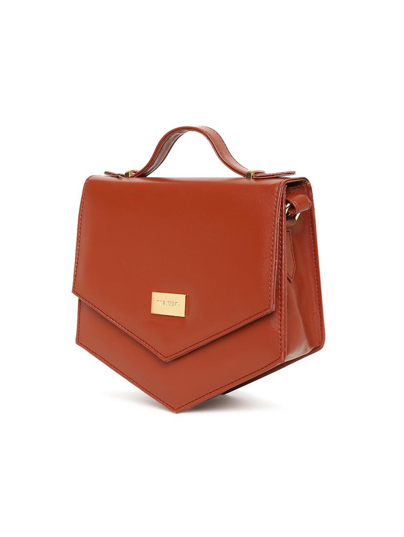 brown leatherette (pu) sling bag - 17348451 - Standard Image - 4