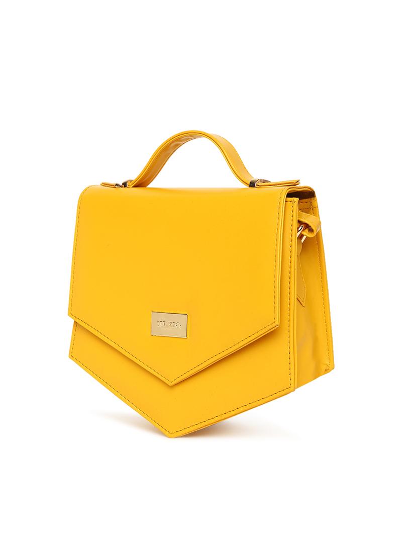 yellow leatherette (pu) sling bag - 17348455 - Standard Image - 4