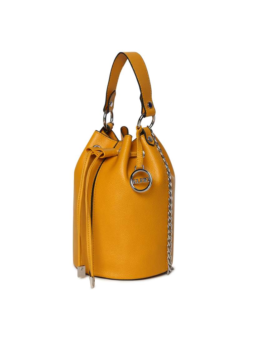 yellow leatherette (pu) sling bag - 17348472 - Standard Image - 4