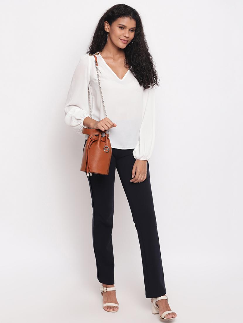 tan leatherette (pu) sling bag - 17348475 - Standard Image - 4