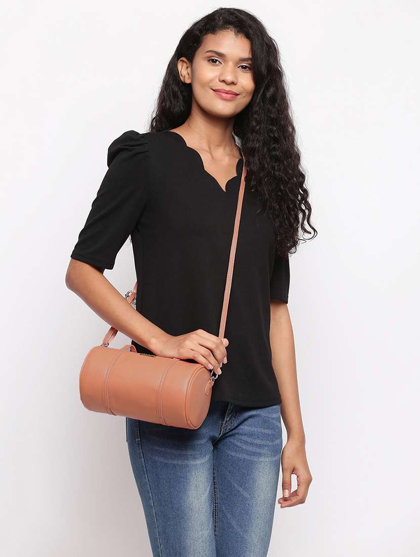 pink leatherette (pu) handbag - 17348484 -  Standard Image - 4