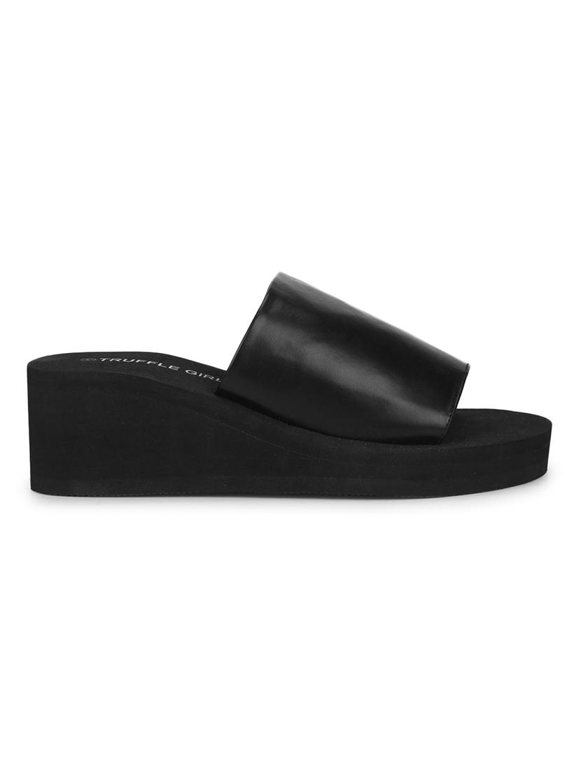 black slip on wedges - 17348995 -  Standard Image - 1