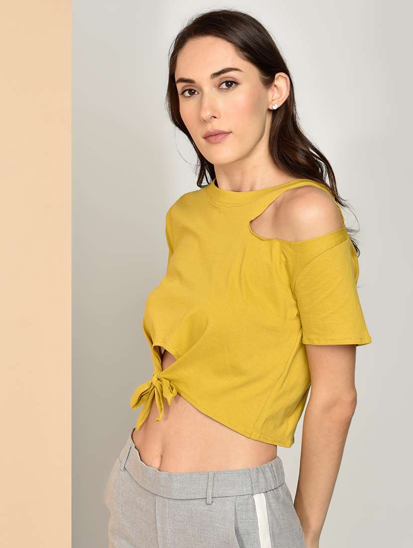 women's crop crew neck top - 17349636 -  Standard Image - 1
