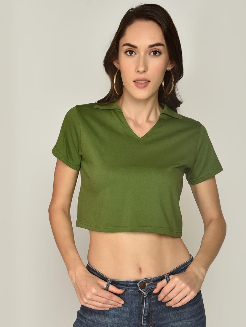 women's plain polo neck t-shirt - 17349642 -  Zoom Image - 0