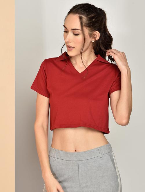 women's plain polo neck t-shirt - 17349643 - Standard Image - 0