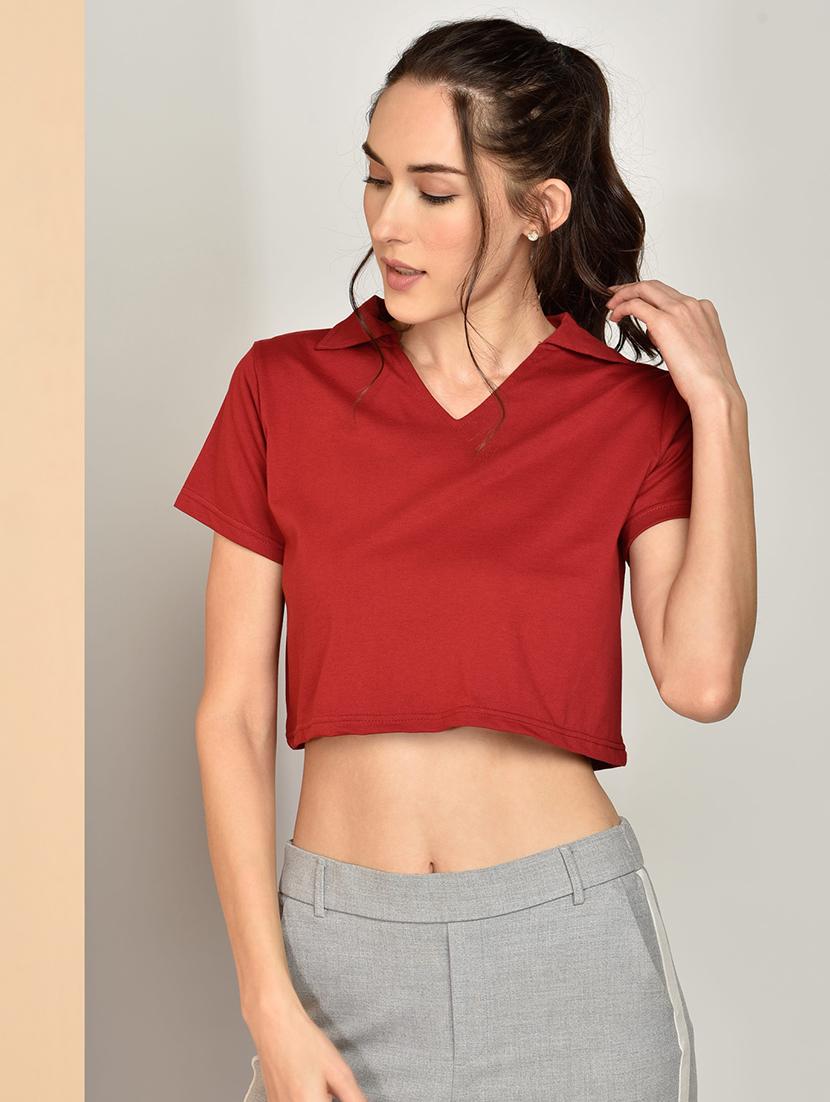 women's plain polo neck t-shirt - 17349643 - Zoom Image - 0