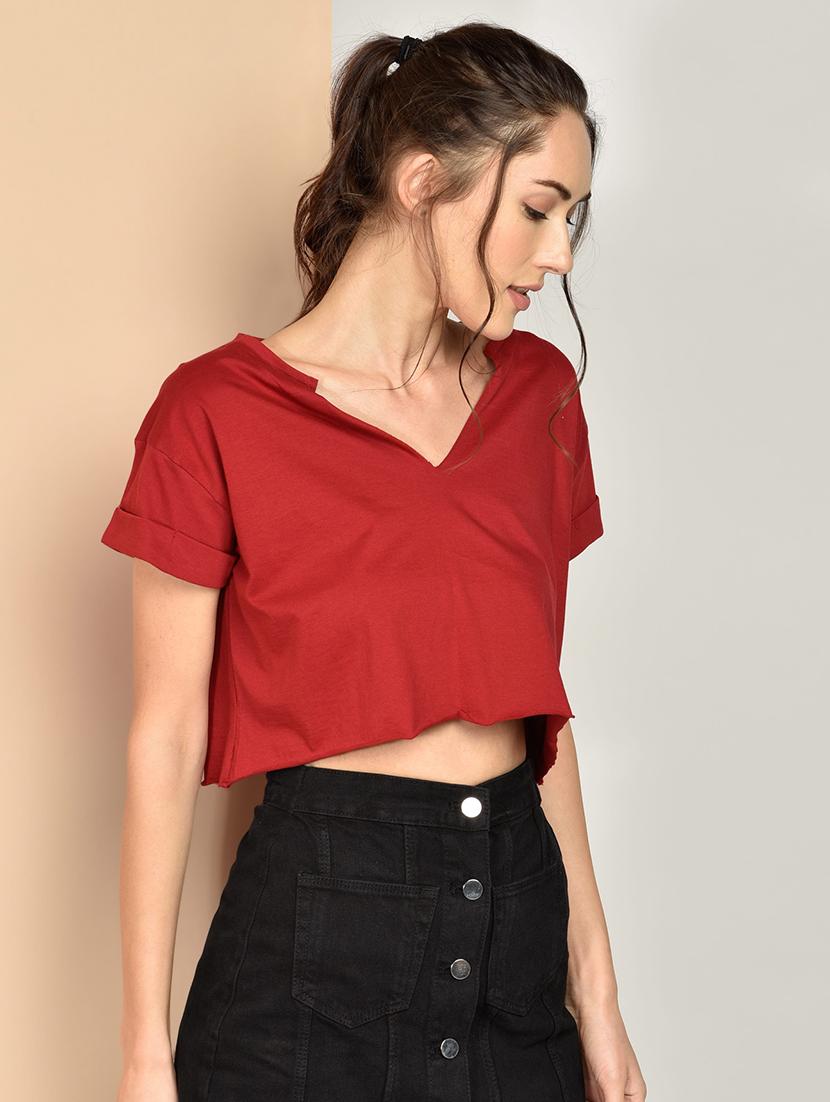 v-neck solid top  - 17349653 -  Standard Image - 1