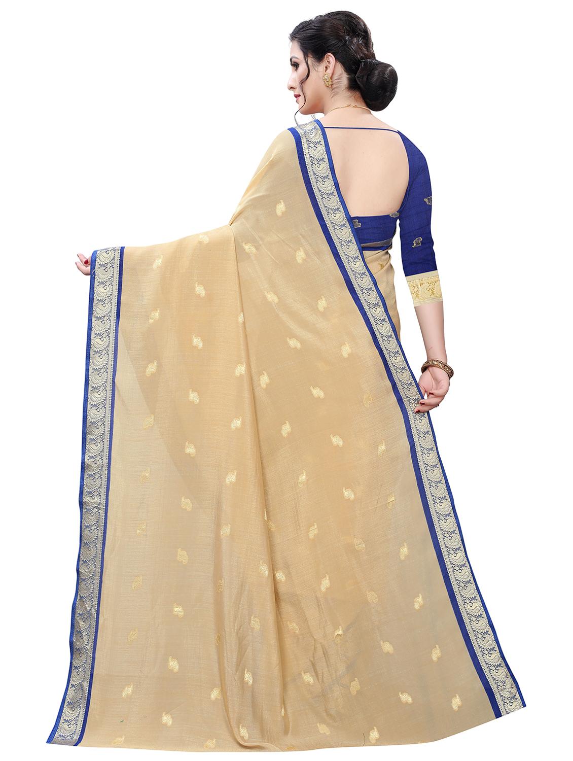 bordered woven saree with blouse - 17350513 -  Standard Image - 1