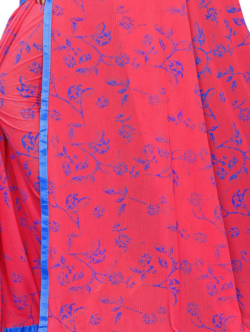 floral printed saree with blouse - 17350538 -  Standard Image - 1