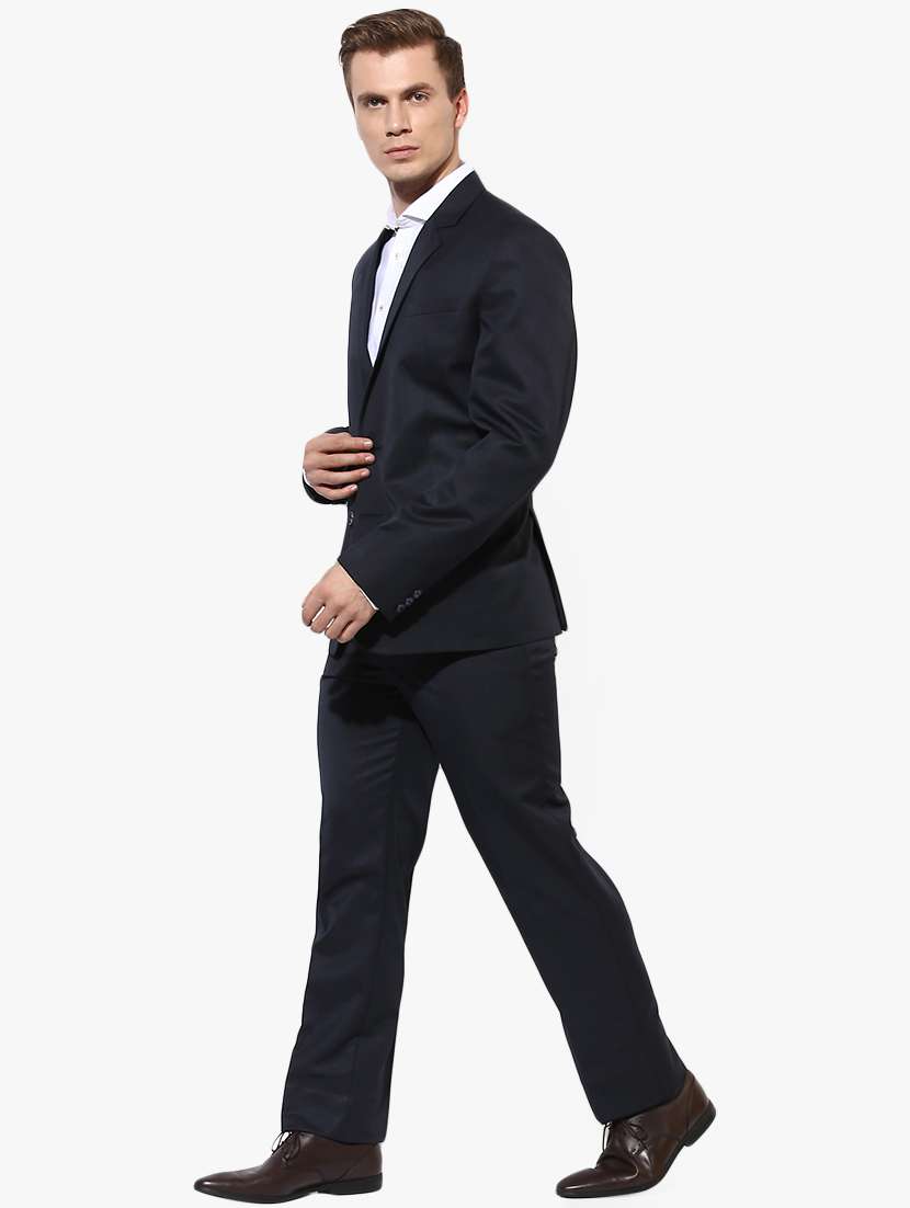 navy blue solid single breasted suit - 17351418 -  Standard Image - 1
