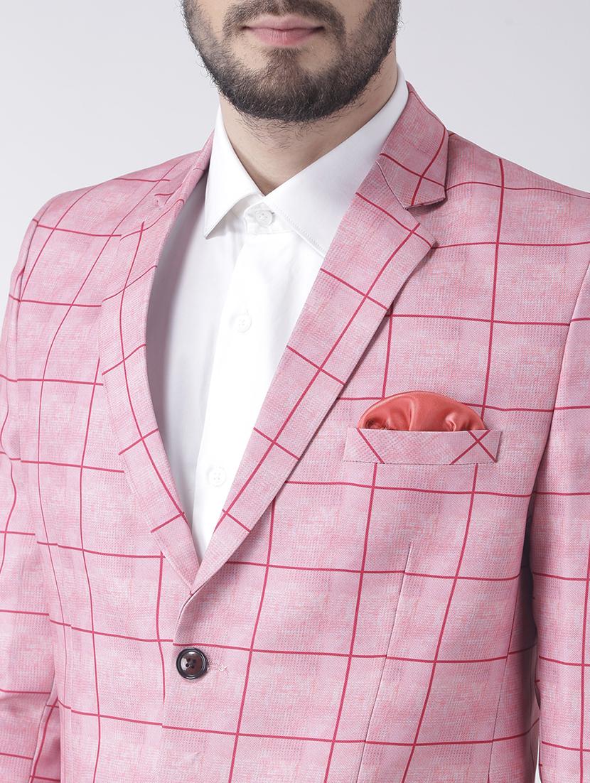 pink checkered casual blazer - 17351458 - Standard Image - 4