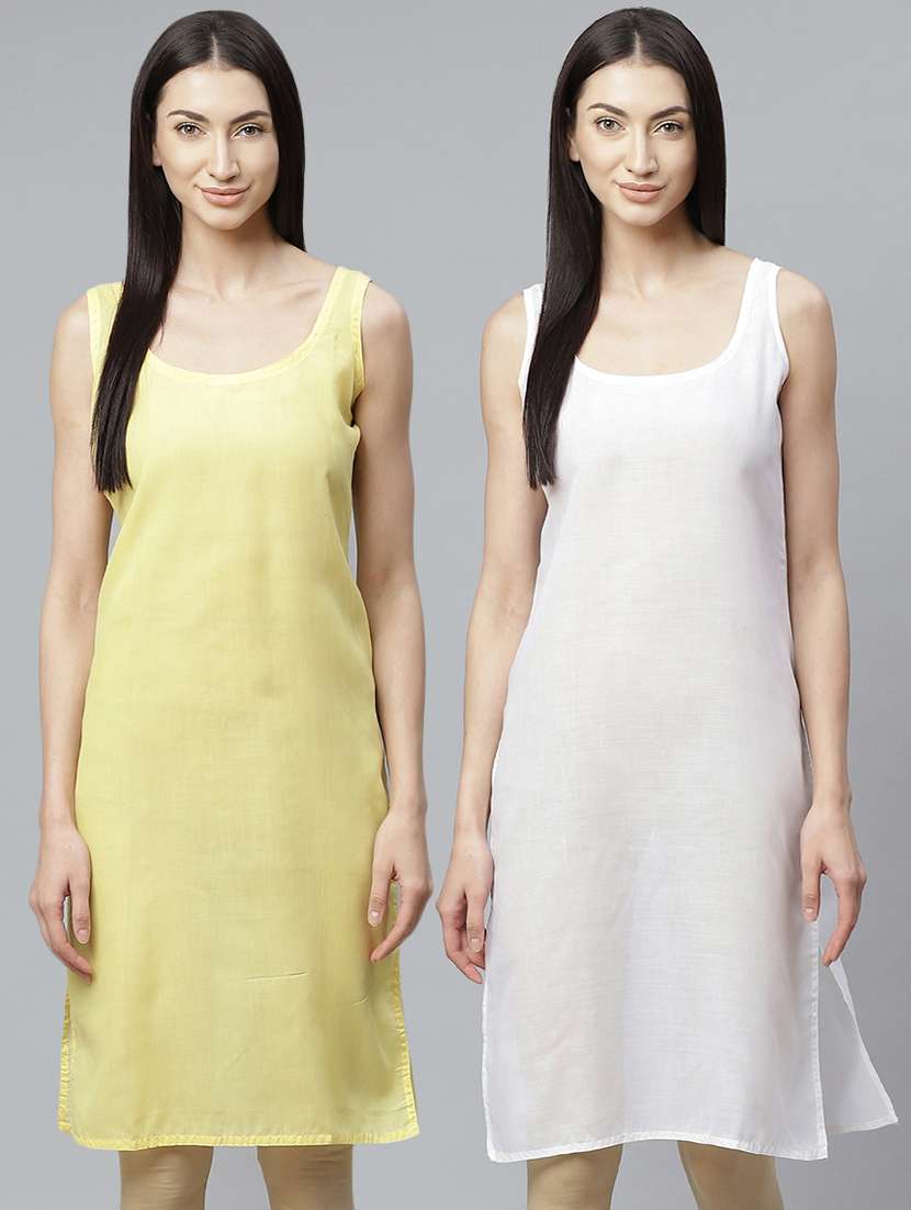 ada set of 2 yellow & white camisole 