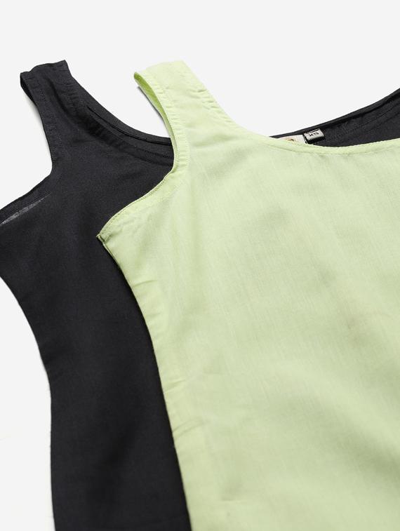 ada set of 2 green & black camisole - 17353137 - Standard Image - 6