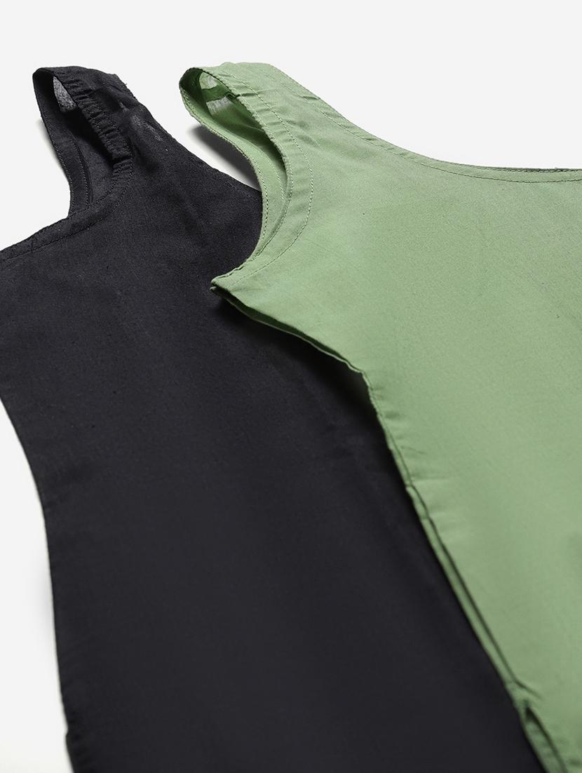 ada set of 2 dark green & black camisole - 17353148 - Standard Image - 6