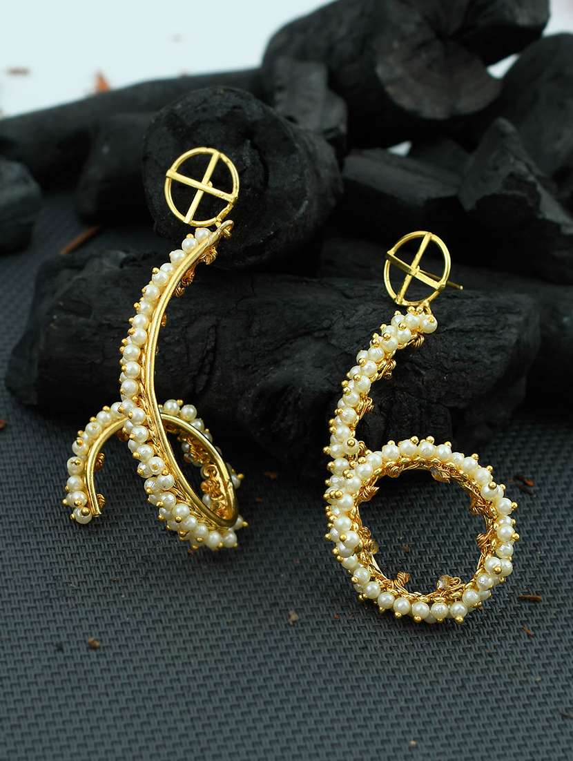 gold brass drop earring - 17353693 -  Standard Image - 1