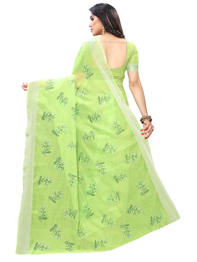 floral printed saree with blouse - 17354686 - Standard Image - 1