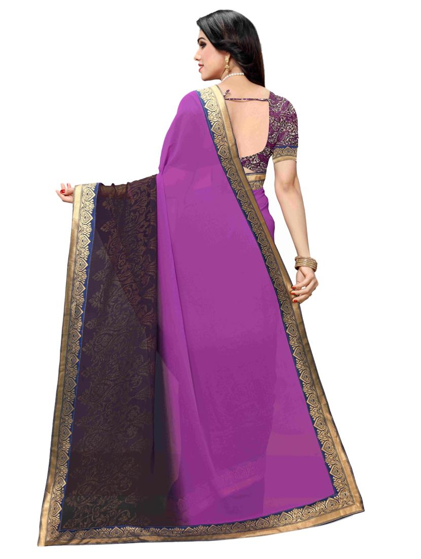 ombre printed saree with blouse - 17354744 - Standard Image - 1