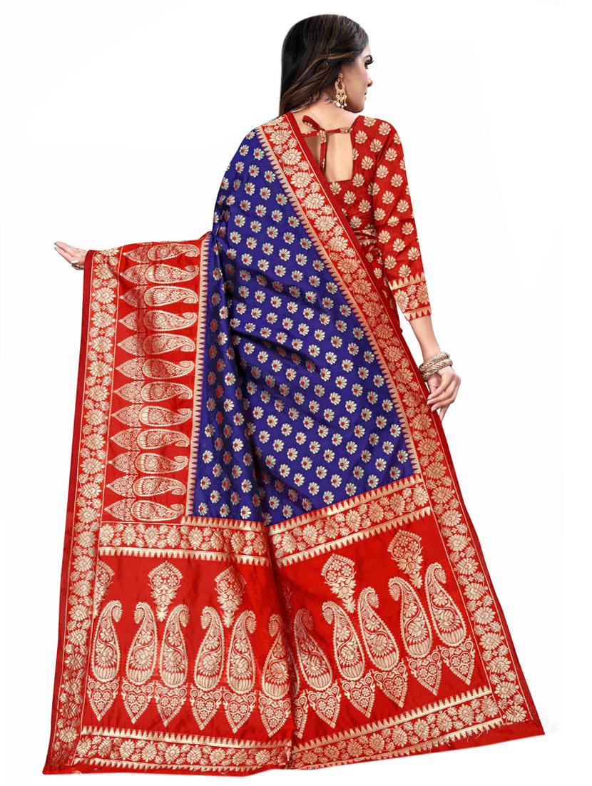 butti banarasi saree with blouse - 17354745 - Standard Image - 1