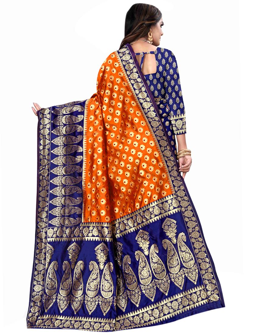 butti banarasi saree with blouse - 17354746 - Standard Image - 1