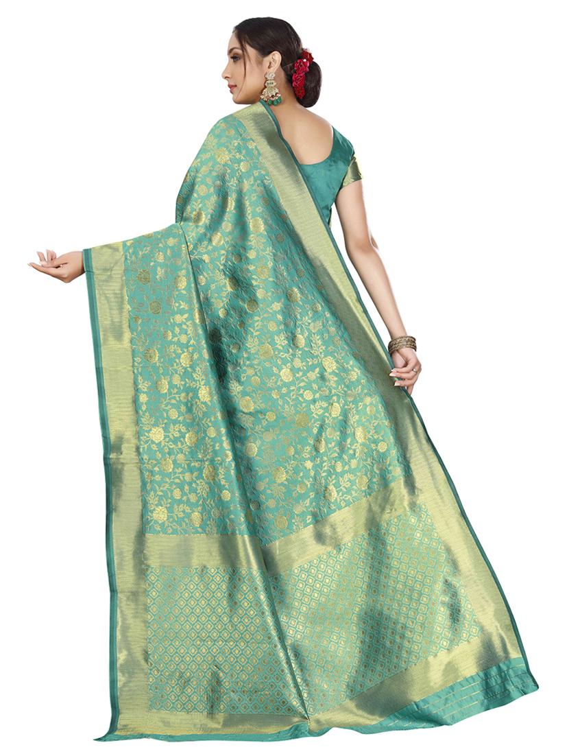 floral printed saree with blouse - 17354759 - Standard Image - 1