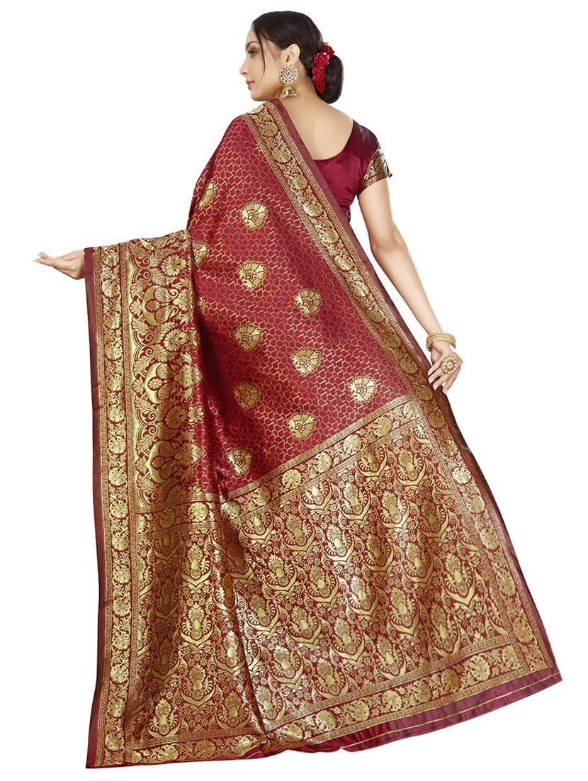 floral printed saree with blouse - 17354768 - Standard Image - 1