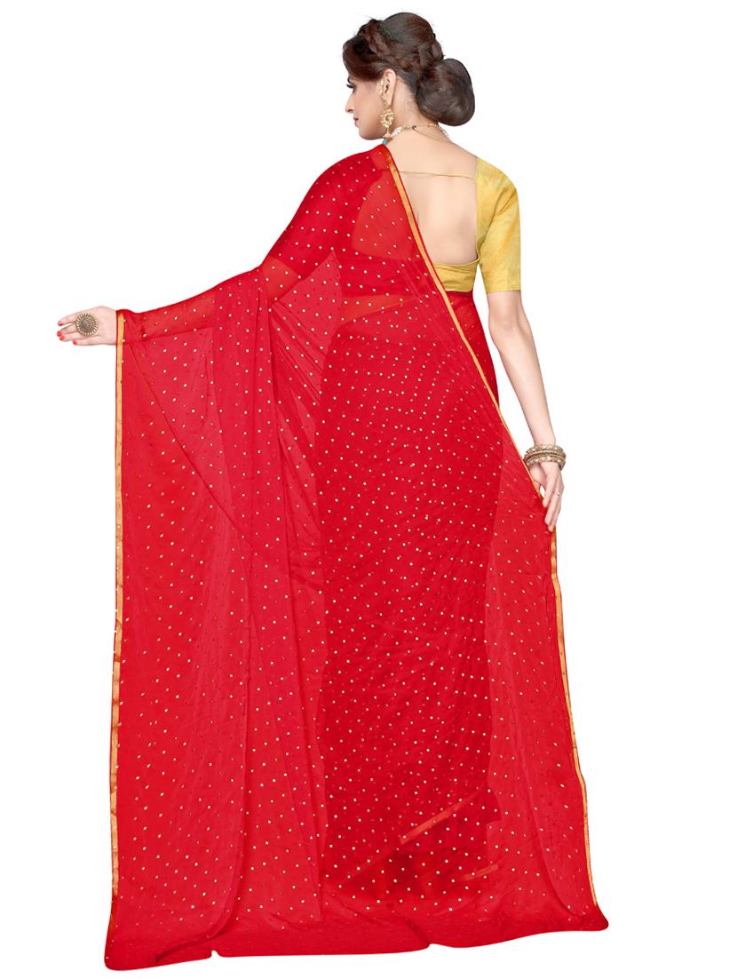 embellished solid  saree with blouse - 17354786 -  Standard Image - 1