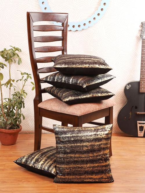 gold foil printed cushion cover - 17356517 - Standard Image - 0