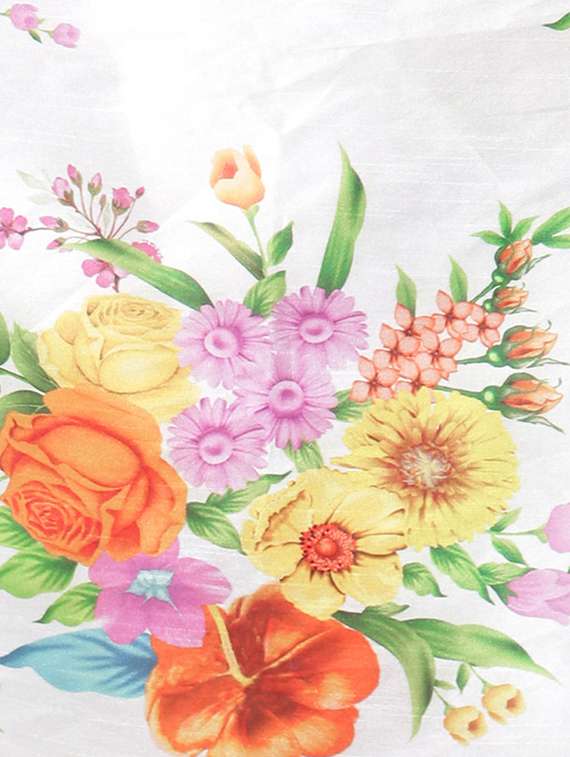 white floral print silk blend kurta pyjama set - 17356850 -  Standard Image - 4