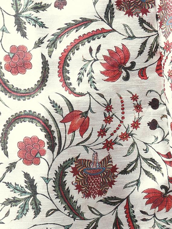 off white floral print silk blend kurta pyjama set - 17356851 - Standard Image - 4