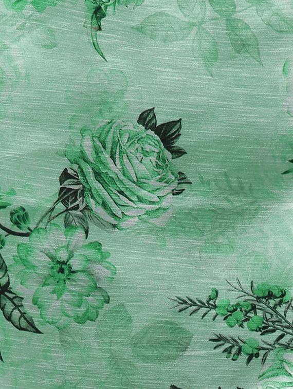 green floral print silk blend kurta pyjama set - 17356855 - Standard Image - 4