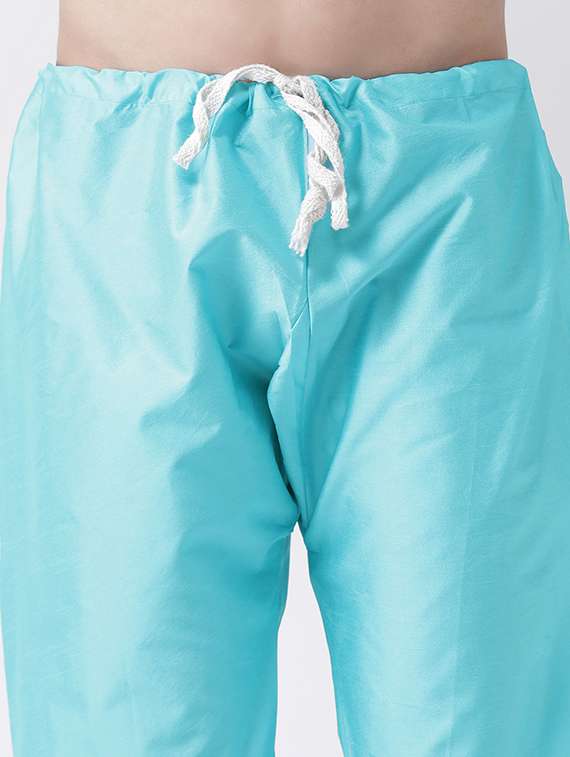men light blue solid churidar set - 17356862 - Standard Image - 4