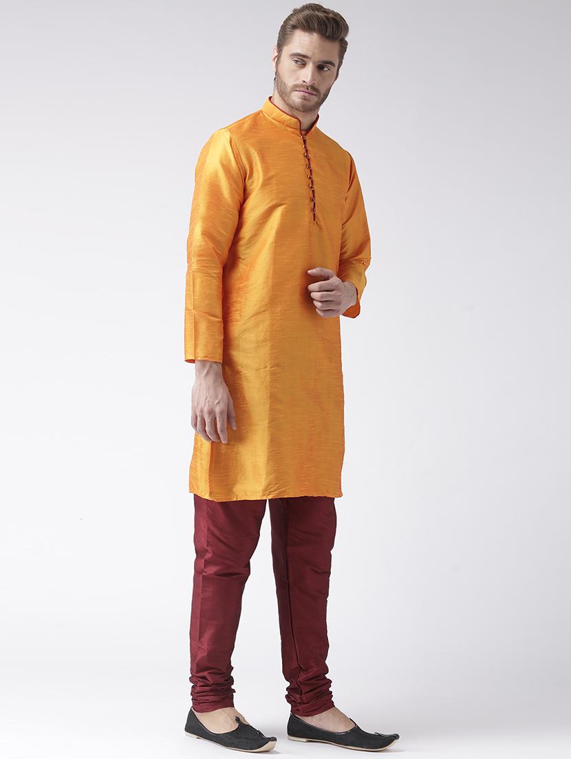 orange solid kurta pyjama set - 17357020 - Standard Image - 1