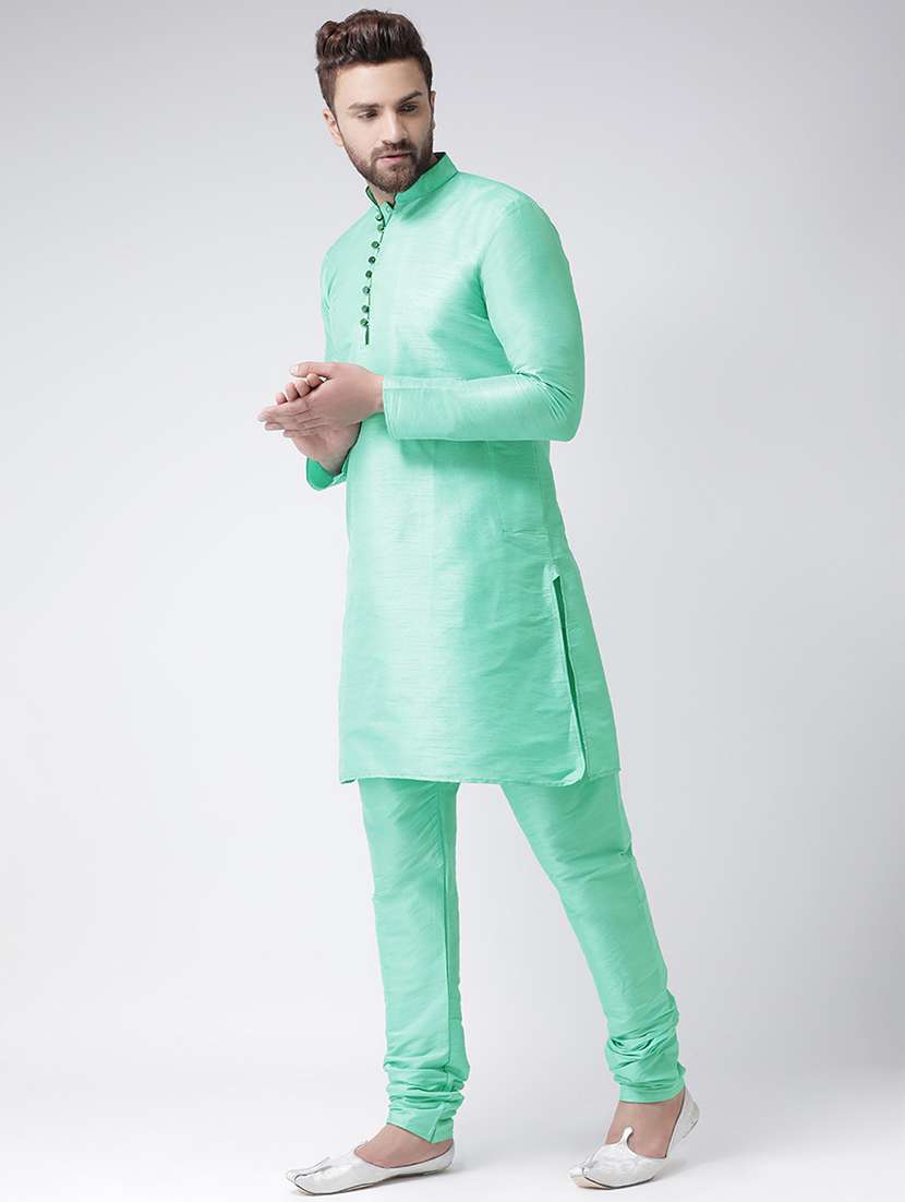sea green solid kurta pyjama - 17357061 - Standard Image - 1