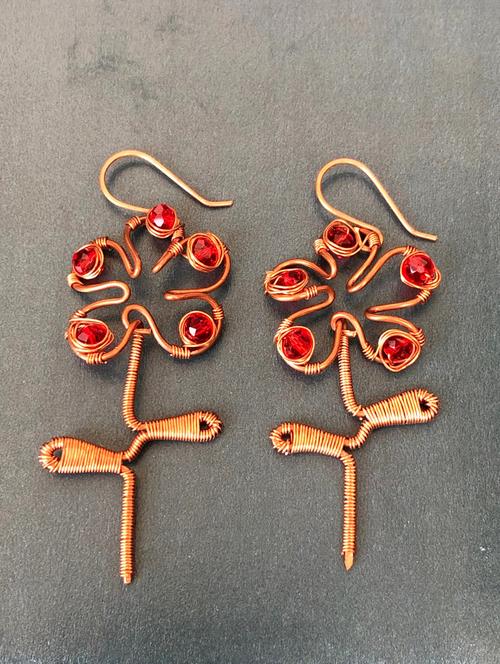 red copper hoop earring - 17358088 -  Standard Image - 0
