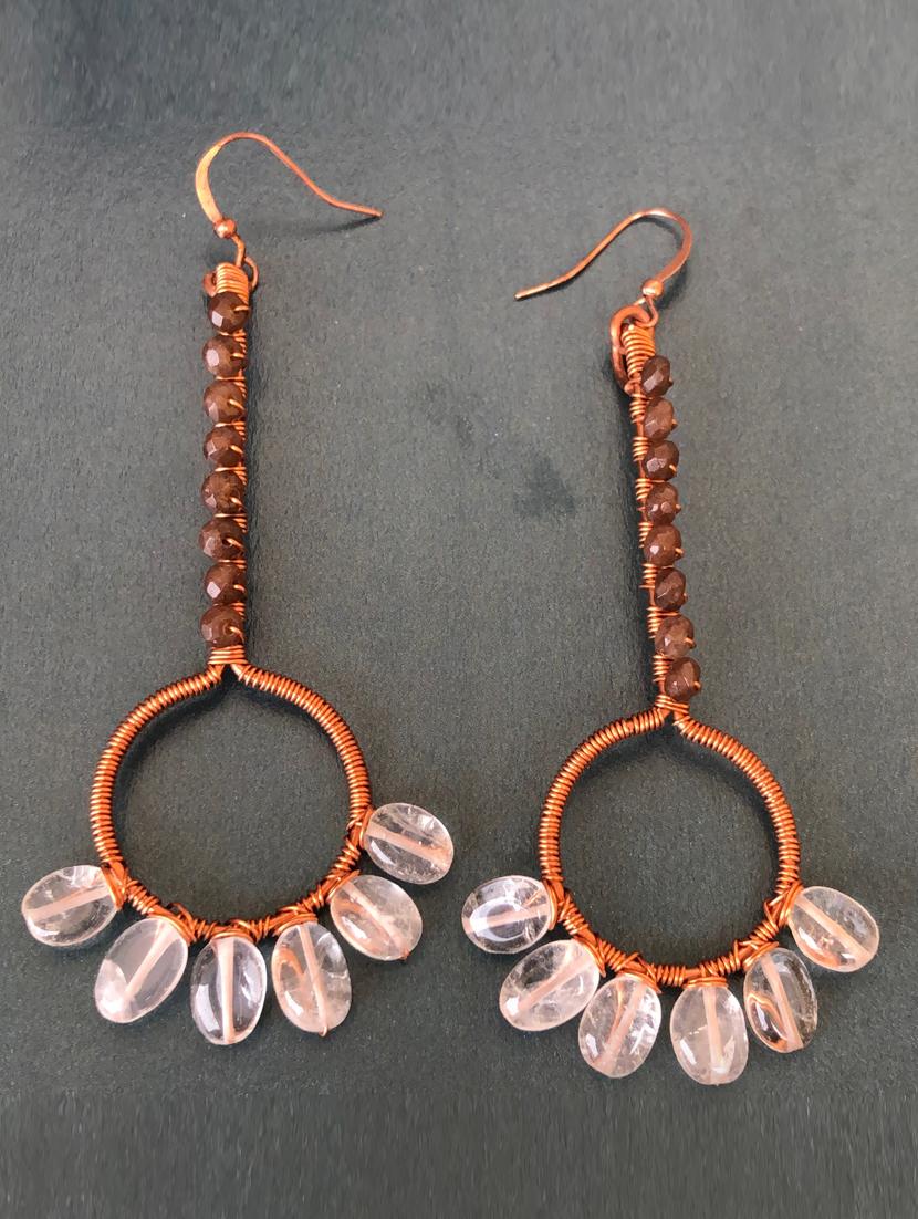 white copper hoop earring - 17358093 - Zoom Image - 0