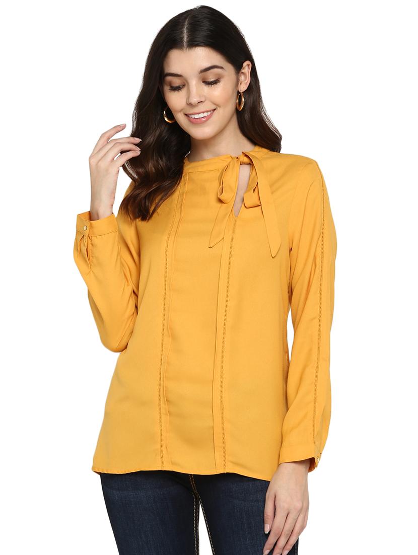 women's straight tie-up neck top - 17358176 - Zoom Image - 0