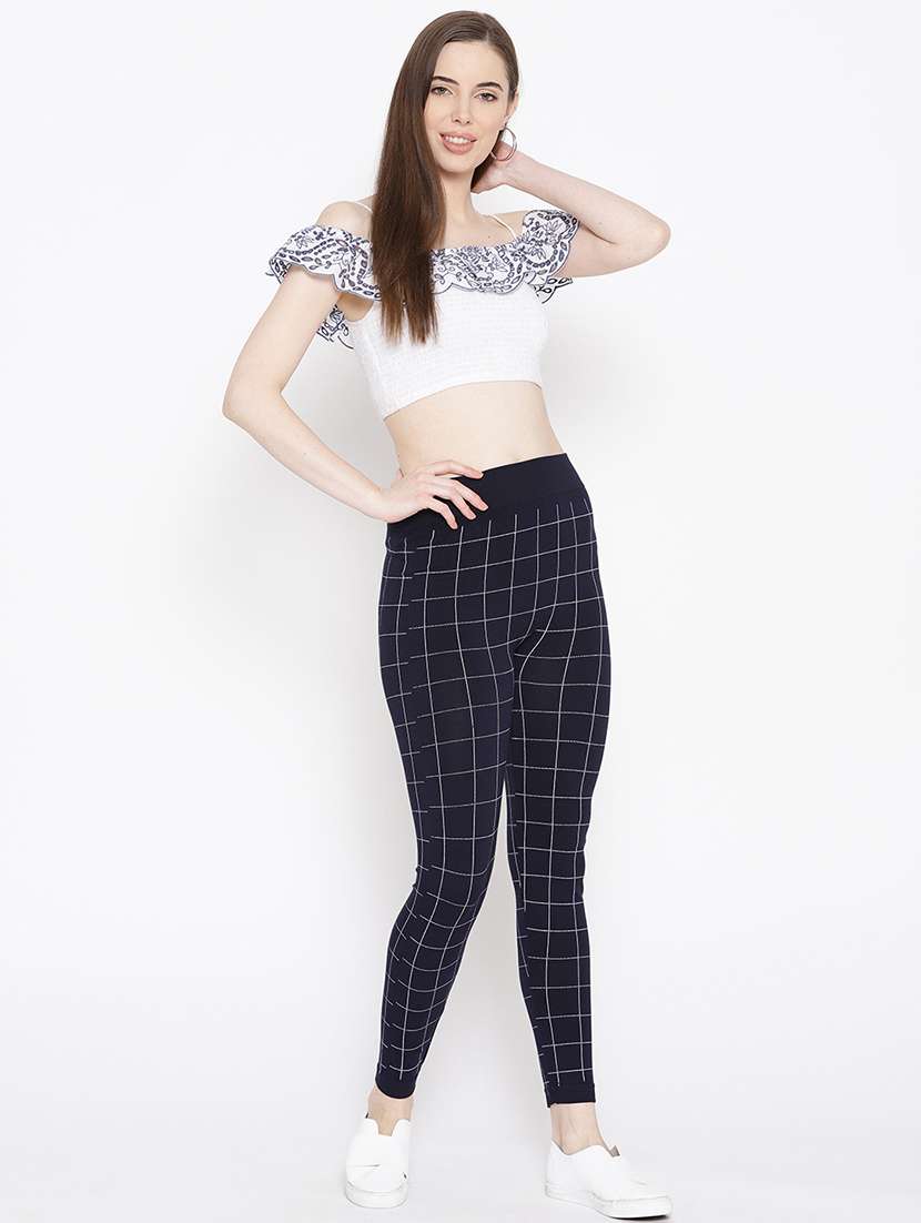 high rise checkered jegging - 17359375 - Standard Image - 4