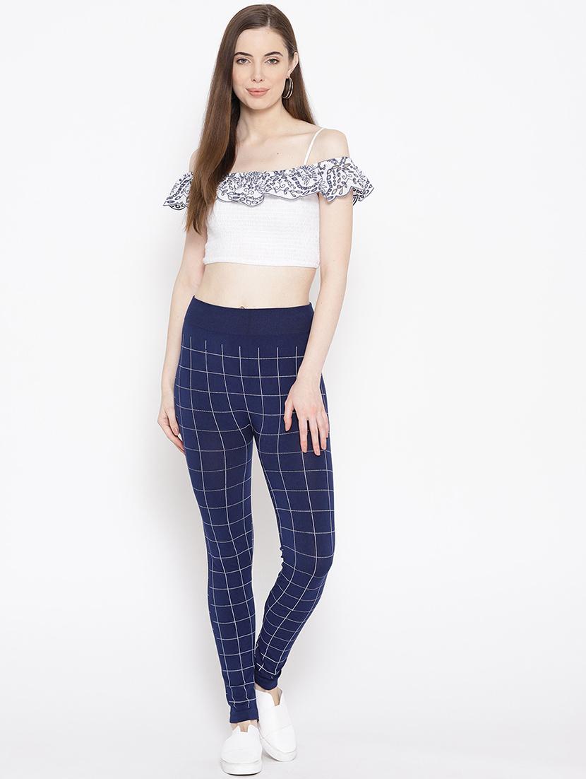high rise checkered jegging - 17359376 - Standard Image - 4