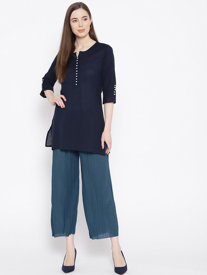 ankle length straight palazzo - 17359386 - Standard Image - 4
