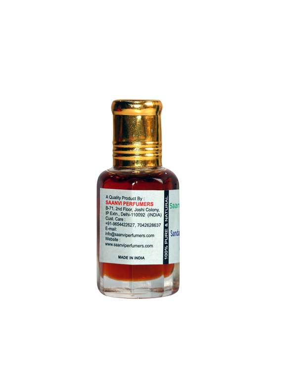 saanvi perfumers sandalwood shamama roll on attar | scent | fragrance oil | for men & women 100% alcohol-free (10ml) - 17360047 - Standard Image - 1