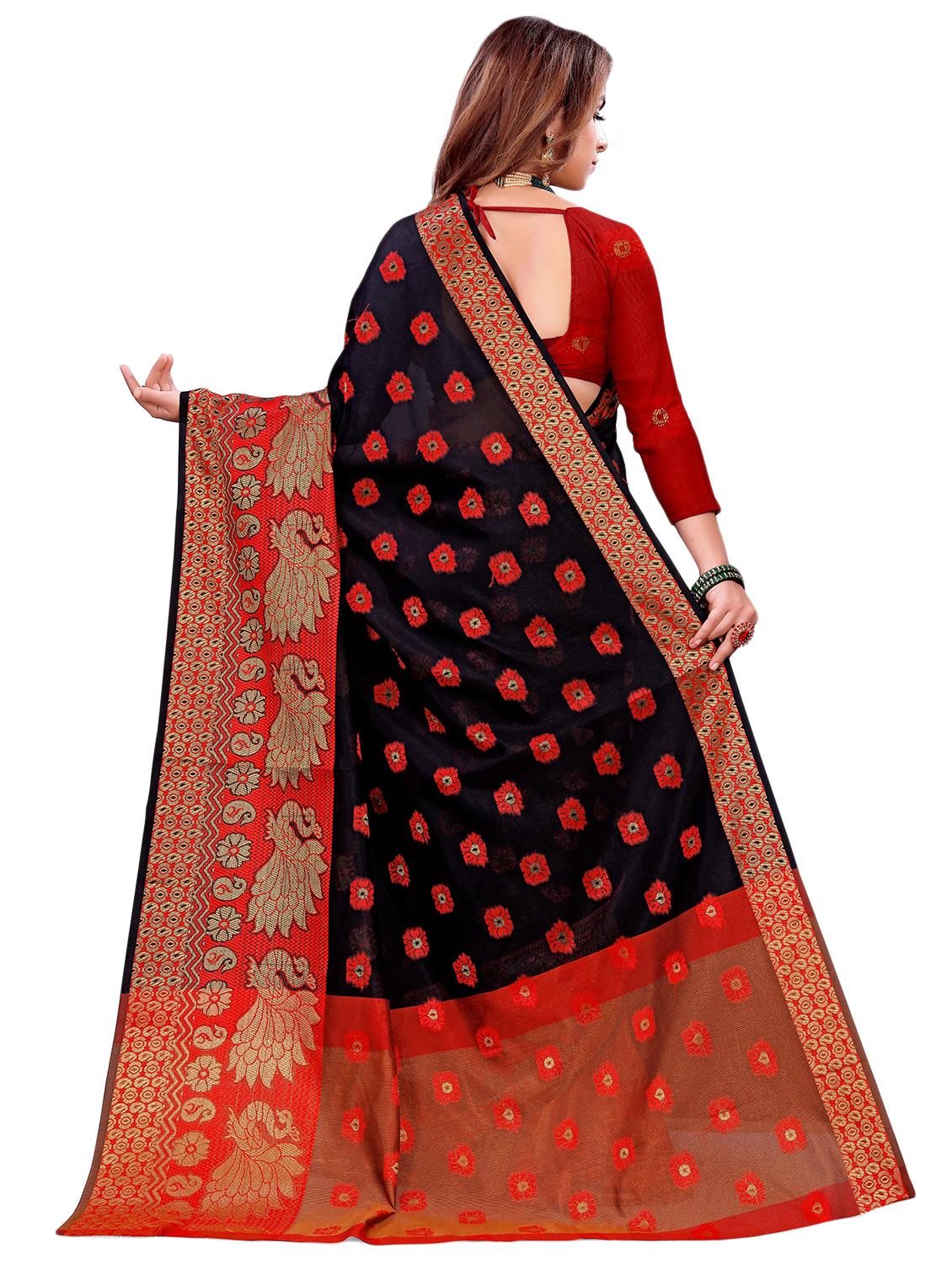 jaquard woven saree - 17360573 - Standard Image - 1