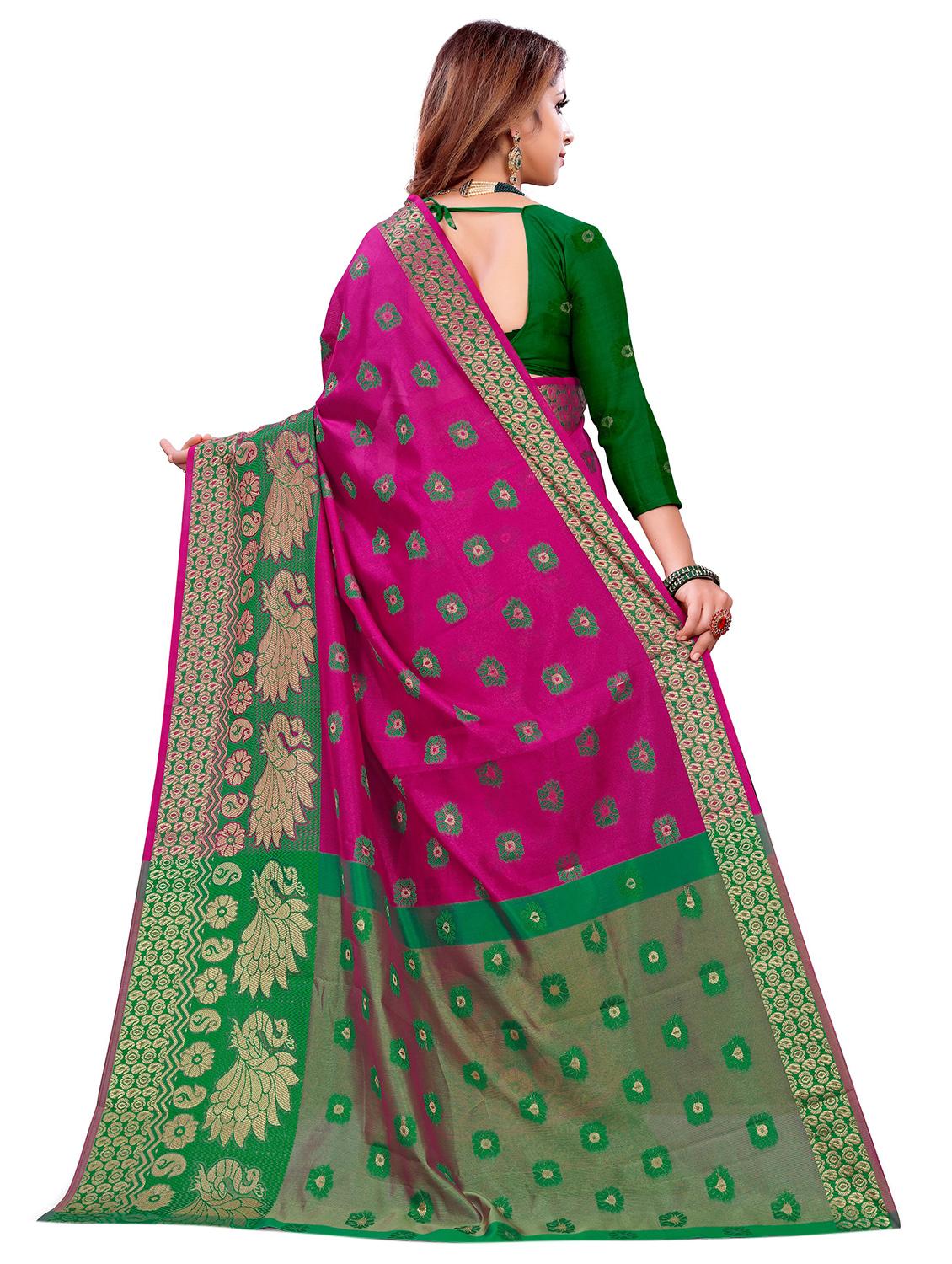 jacquard woven saree - 17360577 - Standard Image - 1