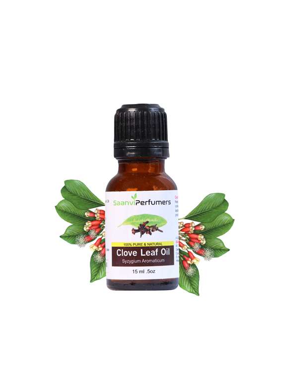 saanvi perfumers clove leaf essential oil (15ml) pure & natural therapeutic grade oil for aromatherapy, skin & hair