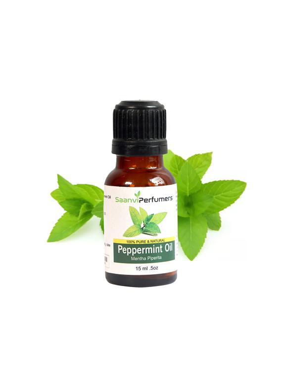 saanvi perfumers peppermint essential oil (15ml) pure natural & therapeutic grade oil for aromatherapy body massage, skin & hair - 17360589 - Zoom Image - 0