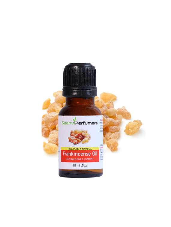 saanvi perfumers frankincense essential oil (15ml) 100% pure natural for aromatherapy, skin, acne & hair growth