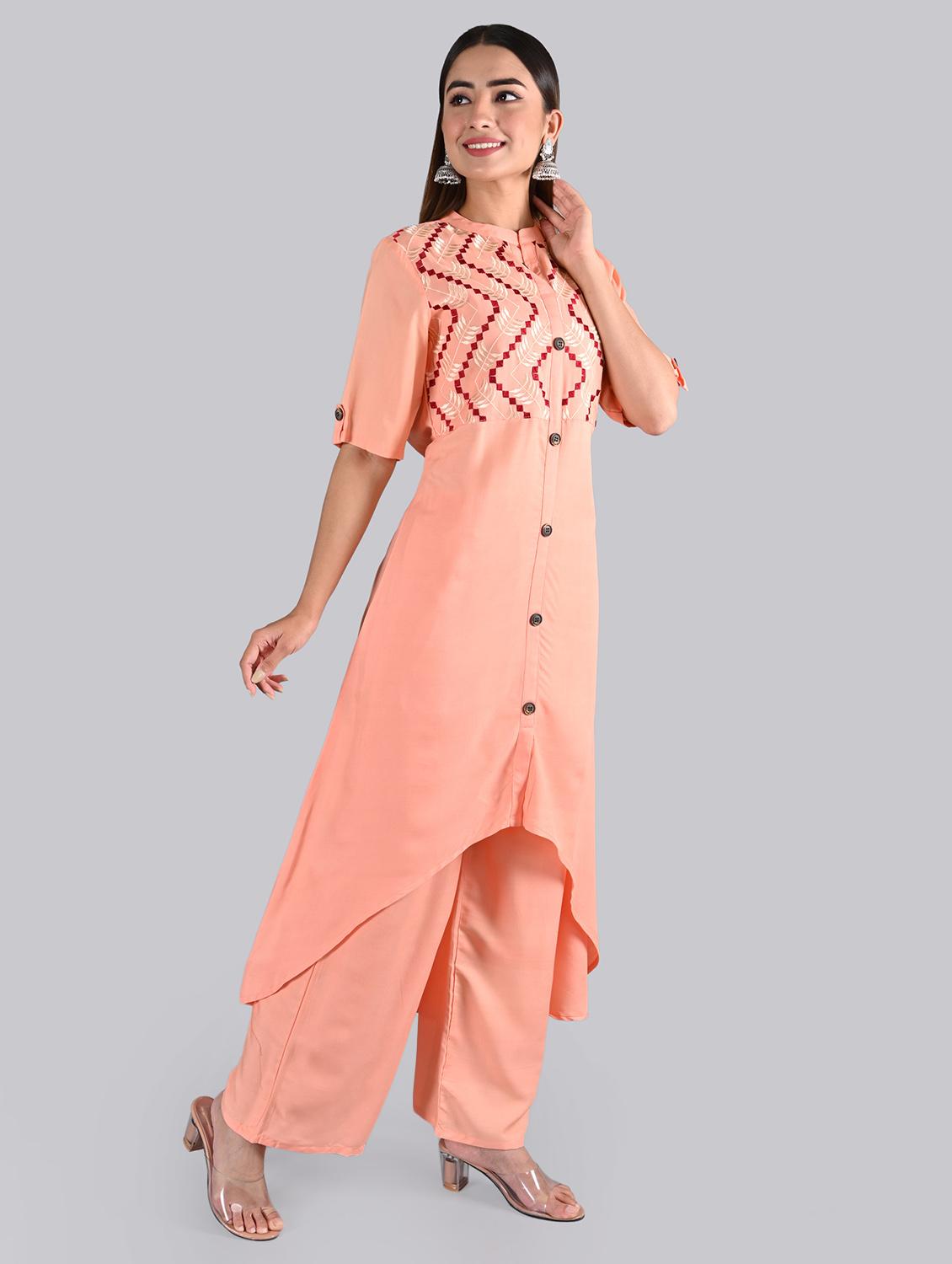 embroidered kurta palazzo set - 17361851 - Standard Image - 1