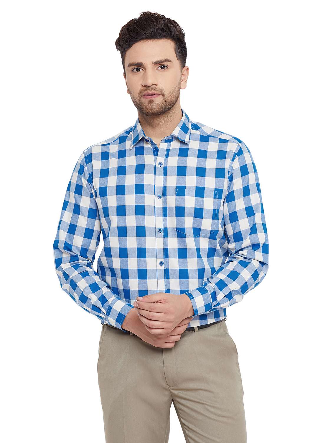 mens checks formal shirt